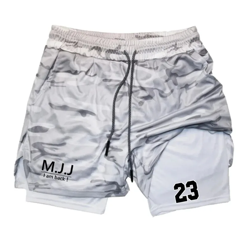 Jogging Training Workout Fitness Sport 2in1 Shorts Compression Men T-shirt Summer Quick Dry Running  Activewear Multi-functional