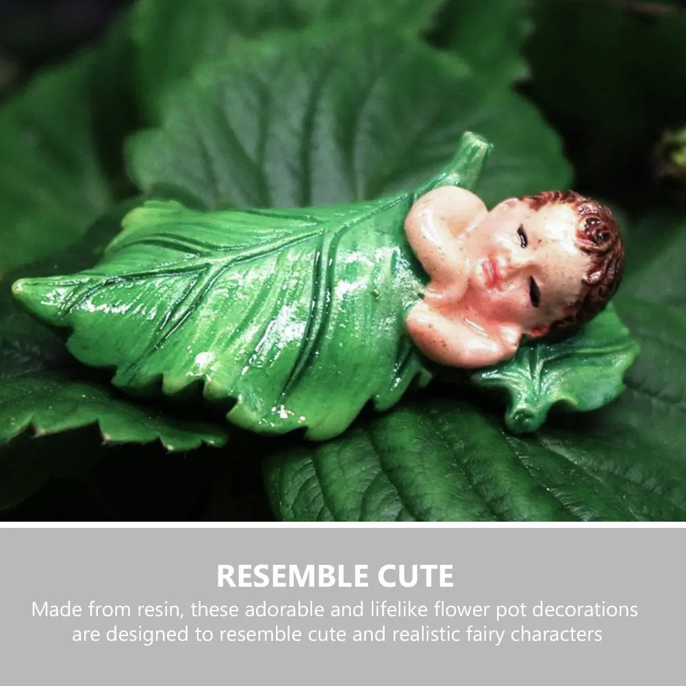 

4pcs Fairy Baby Resin Statue Mini Figures Decor Landscaping Craft Mini Figures Model Scenery Ornament