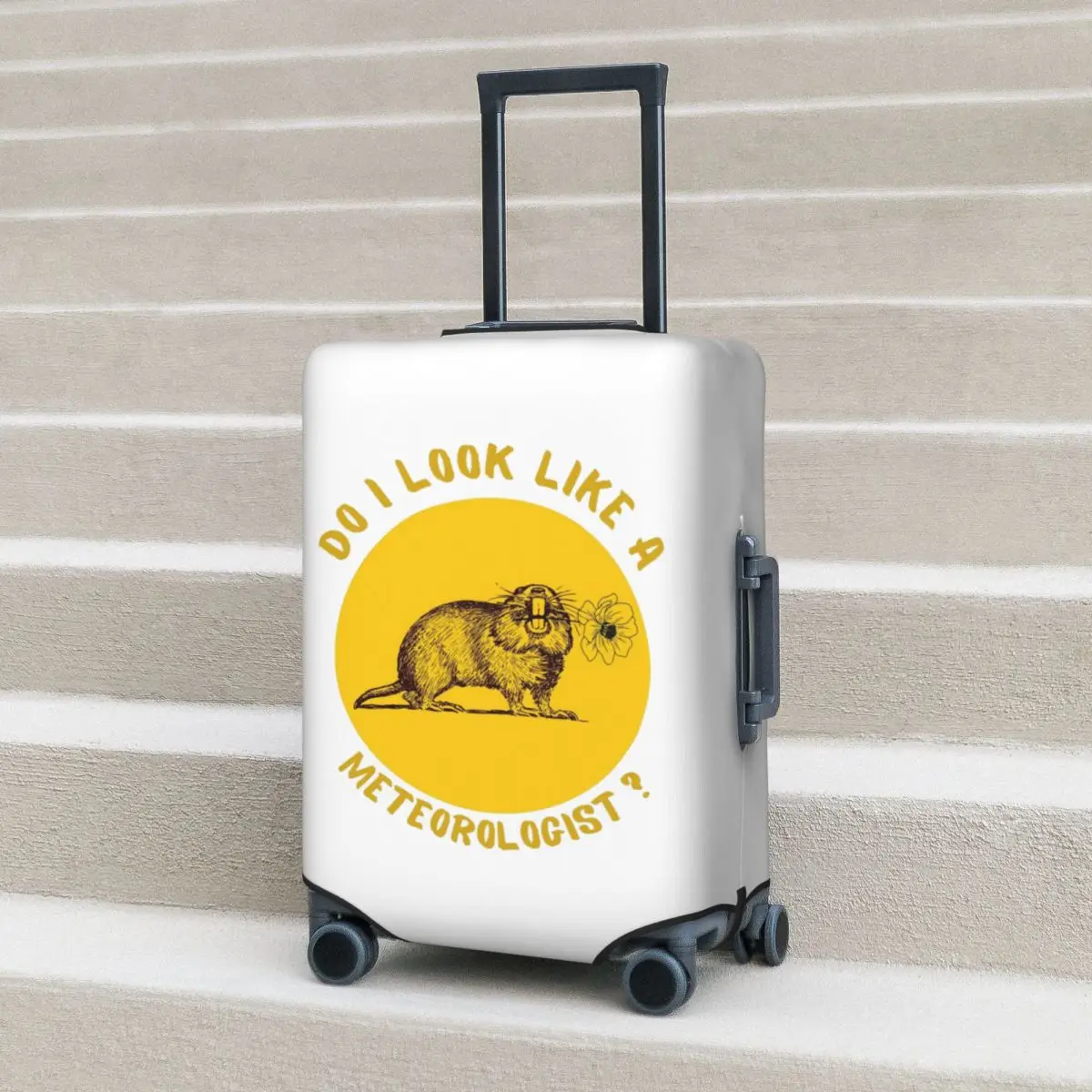 Hacer que parece un meteorólogo Día de la marmota Funda protectora para maleta Fundas protectoras elásticas para equipaje de viaje para 18-32 pulgadas