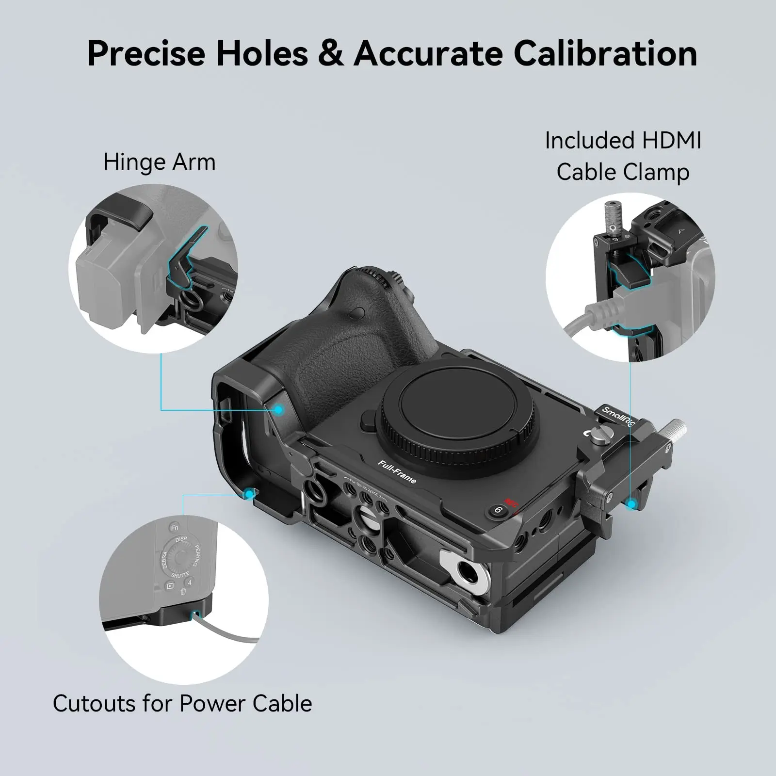 SmallRig Cage for Sony FX30 / FX3 Camera Cage Rig Kit With Cable Clamp Cold Shoe NATO Rail Accessories for Mic Light 4183