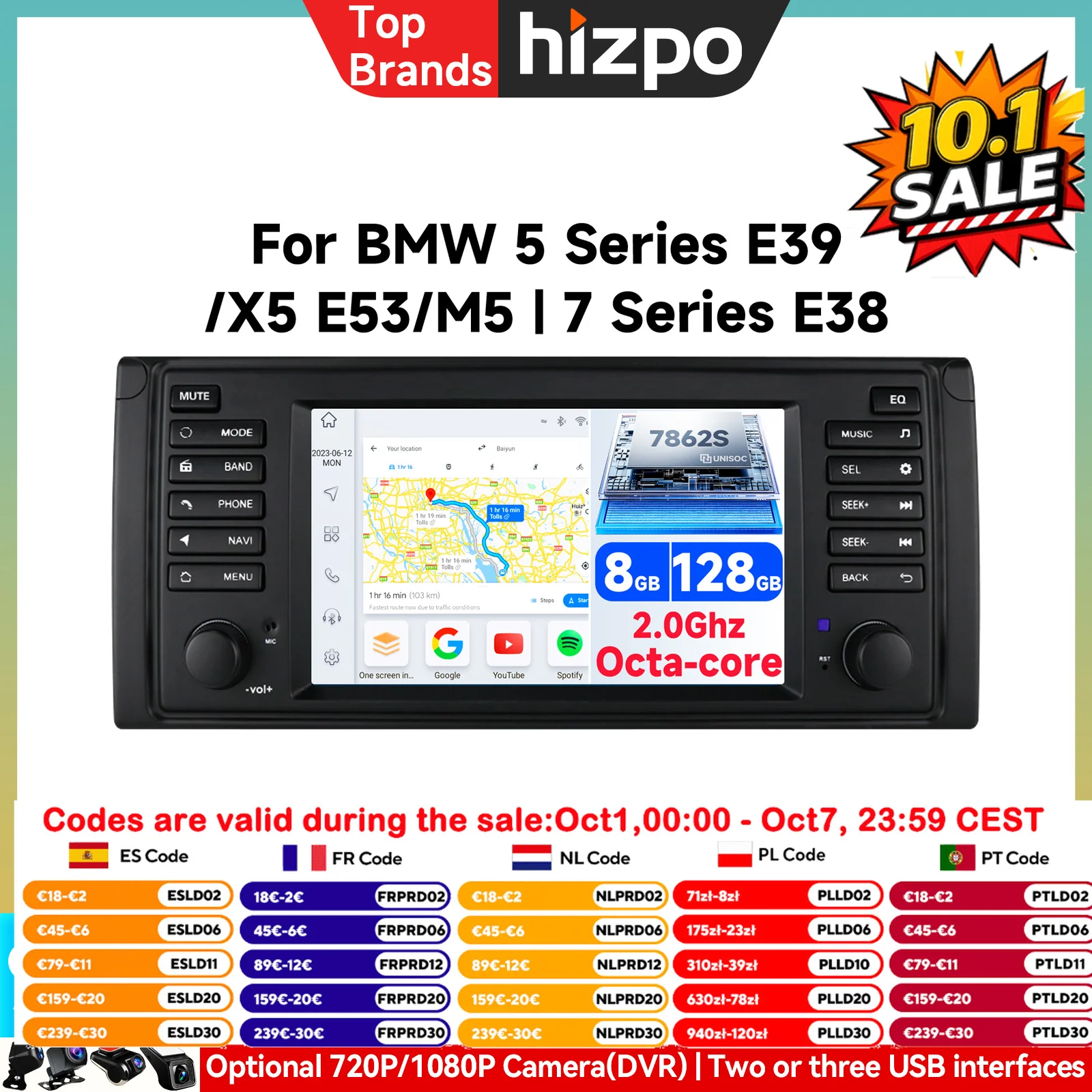 Autoradio Android Intelligente con Schermo AI e Navigazione GPS per BMW X5 E53 Serie 5 E39 M5 1996-2007, Lettore Multimediale DSP per Auto