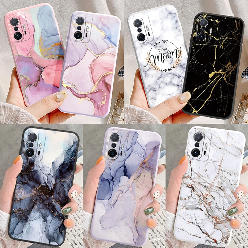 Marble Pattern Phone Case For Xiaomi 11T Pro Mi11T Pro Protective Cover Case Soft Silicone Funda For Xiaomi Mi 11T Pro Coque