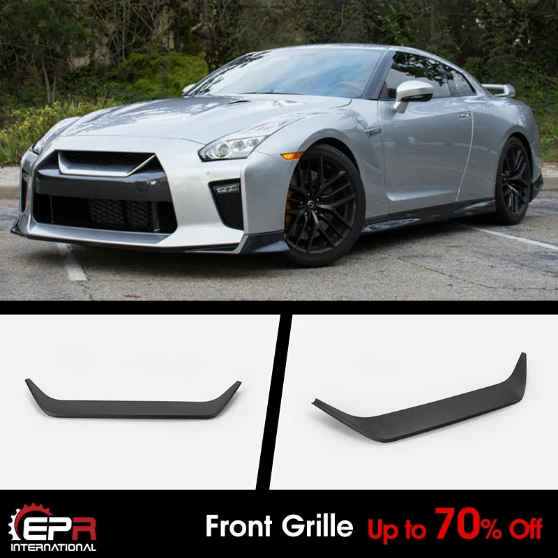 

For 2017-2019 Nissan R35 GTR MY17 OEM Matte Dry Carbon Front Grille Cover Bumper Grill Exterior Body kits