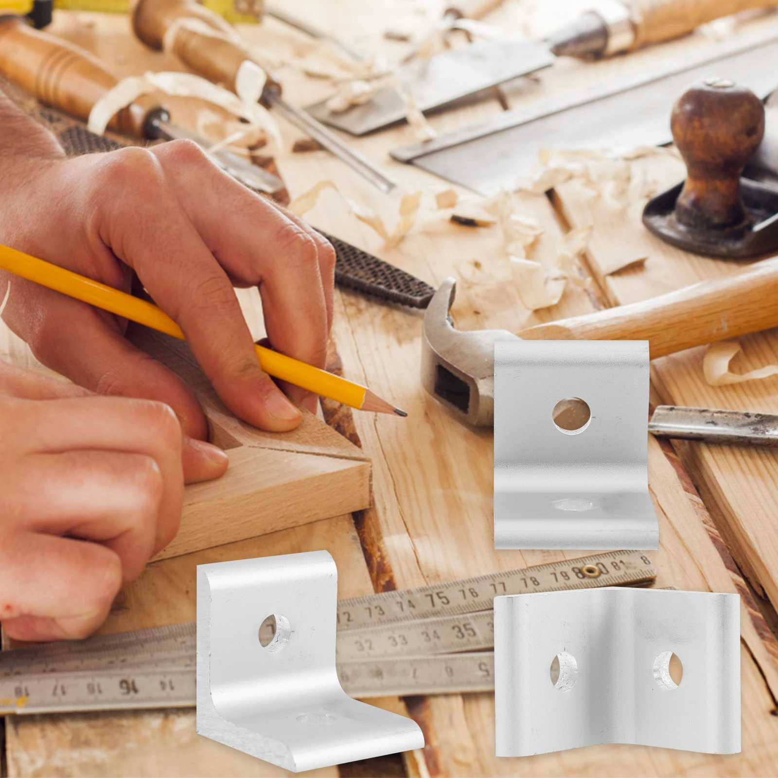 

10pcs Aluminum Corner Brackets L Connector 4040 Extrusion Profile High Hardness Sturdy Fixing Bracket Universal Fastener