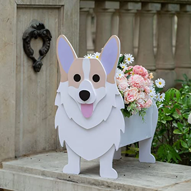 

Corgi-Gifts For Corgi-Lovers, Corgi-Dog Planter Plant Pot, Cute Dog Flower Pot For Garden Decoration Durable Easy Install