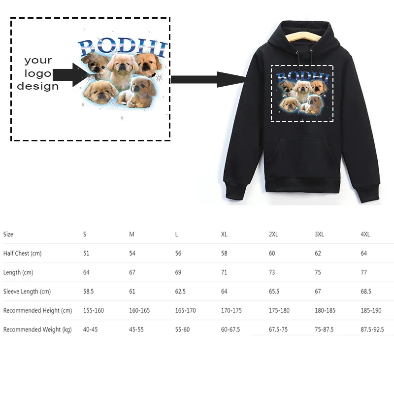 Felpa con logo personalizzato Felpa con cappuccio da uomo con coulisse calda per l'uso quotidiano Polsino a costine tinta unita autunno inverno per l'uso quotidiano