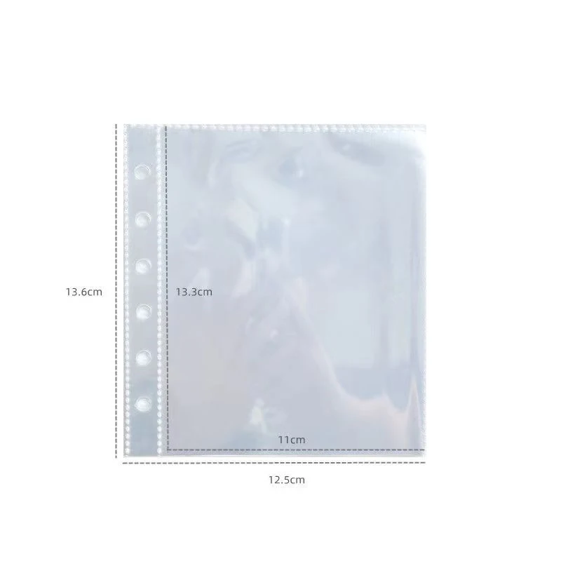 Imagem -04 - Suporte de Arquivo Transparente para Faça Você Mesmo Folhas Soltas Document Binder Foto Storage Refill Pouch Office Supply Buraco Buraco Notebook a5 a6 a7 10 Pcs