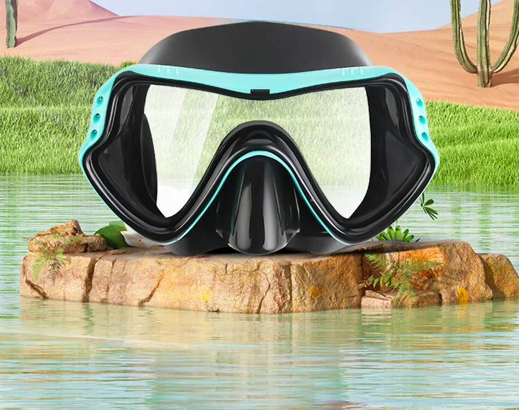 Diving goggles Large frame silicone mirror breathing tube set full dry snorkeling mask Adult and children diving glasses