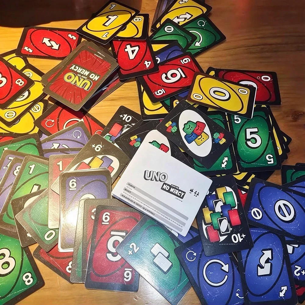 Fun! UNO Show 'Em No Mercy Board Game Paper Box Multiplayer Family Party Game Night Travel Playing Cards Toy Christmas Gift