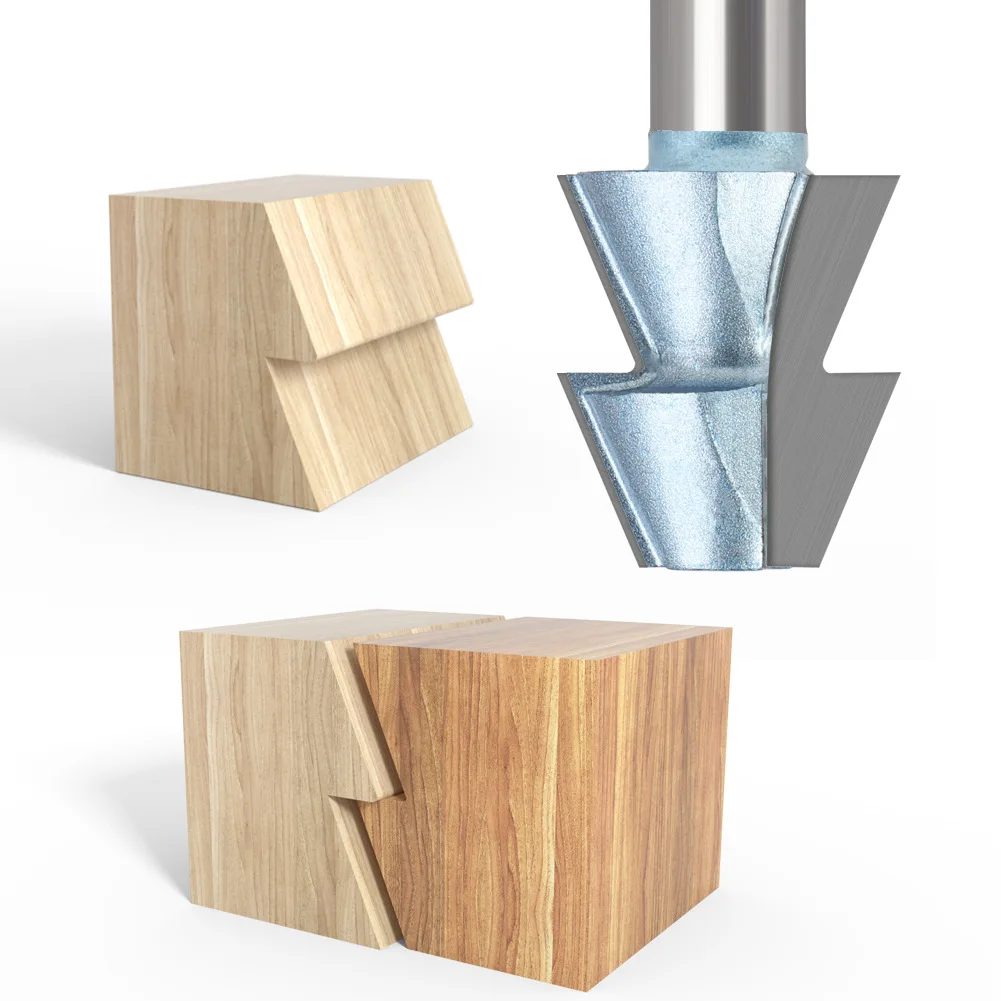 

Lightning Router Bit 1/2 Shank Spline Finger Joint Cutter for Wood Panel Gluing & Joinery Woodworking Tool