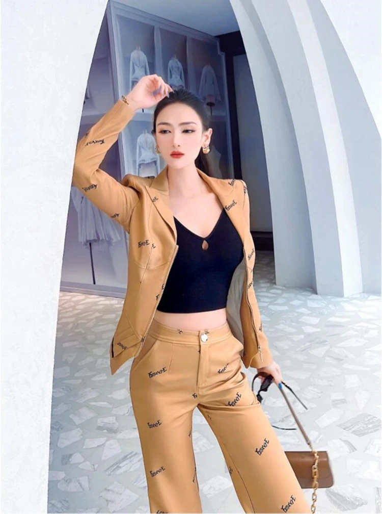 

new spring autumn office lady Fashion casual brand female women girls coat pants sets suits clothing