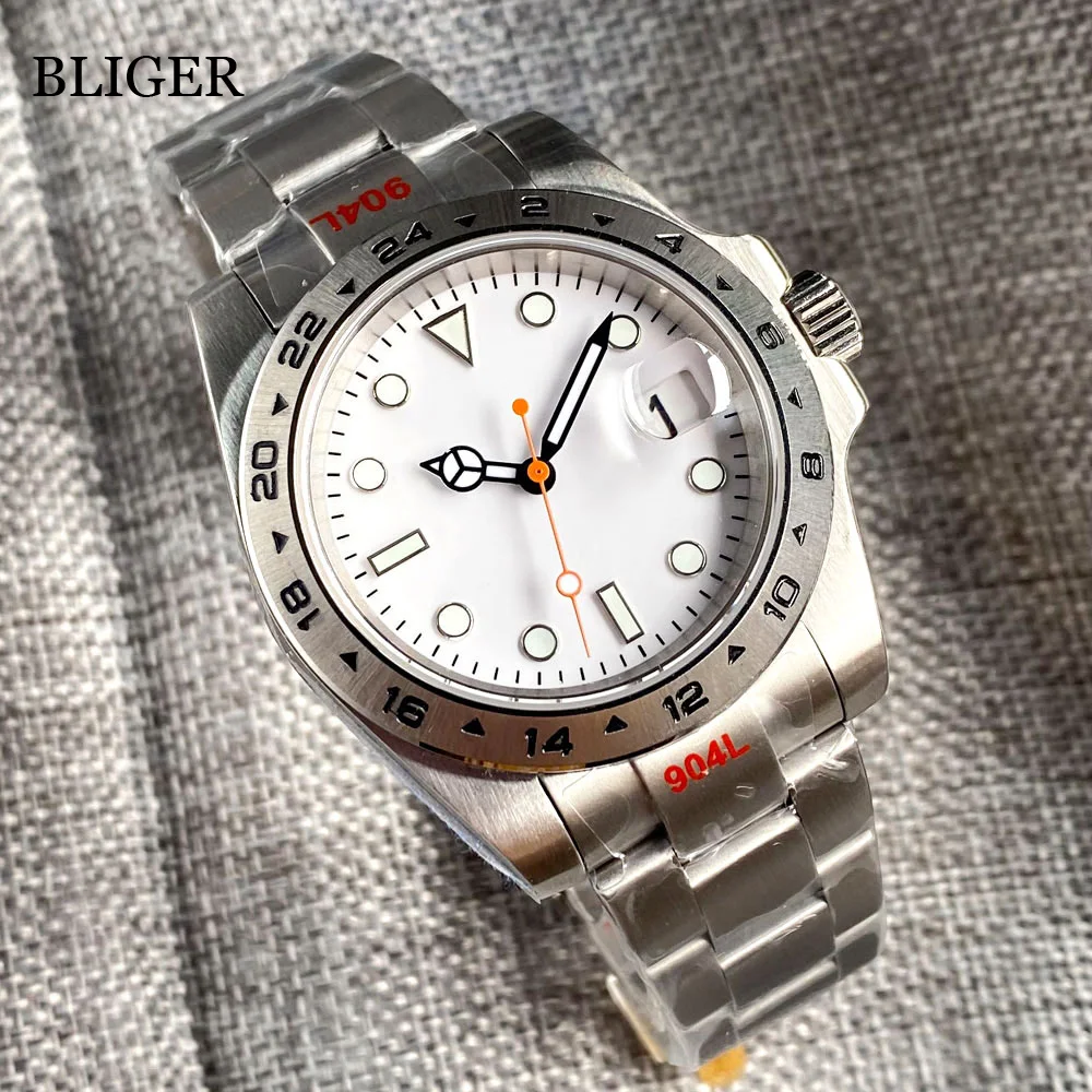 20ATM Diving Watch 39mm Mechanical Automatic Watch For Men NH35A White Dial Orange Seconds 24 Hours Fixed Bezel Sapphire Glass