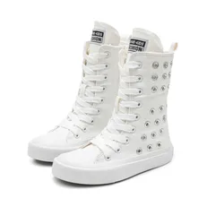 2026 Spring Autumn New Children's Canvas Shoes High Top Men's Women's Shoes White Sneakers Fashion Willow Nails Casual Shoes