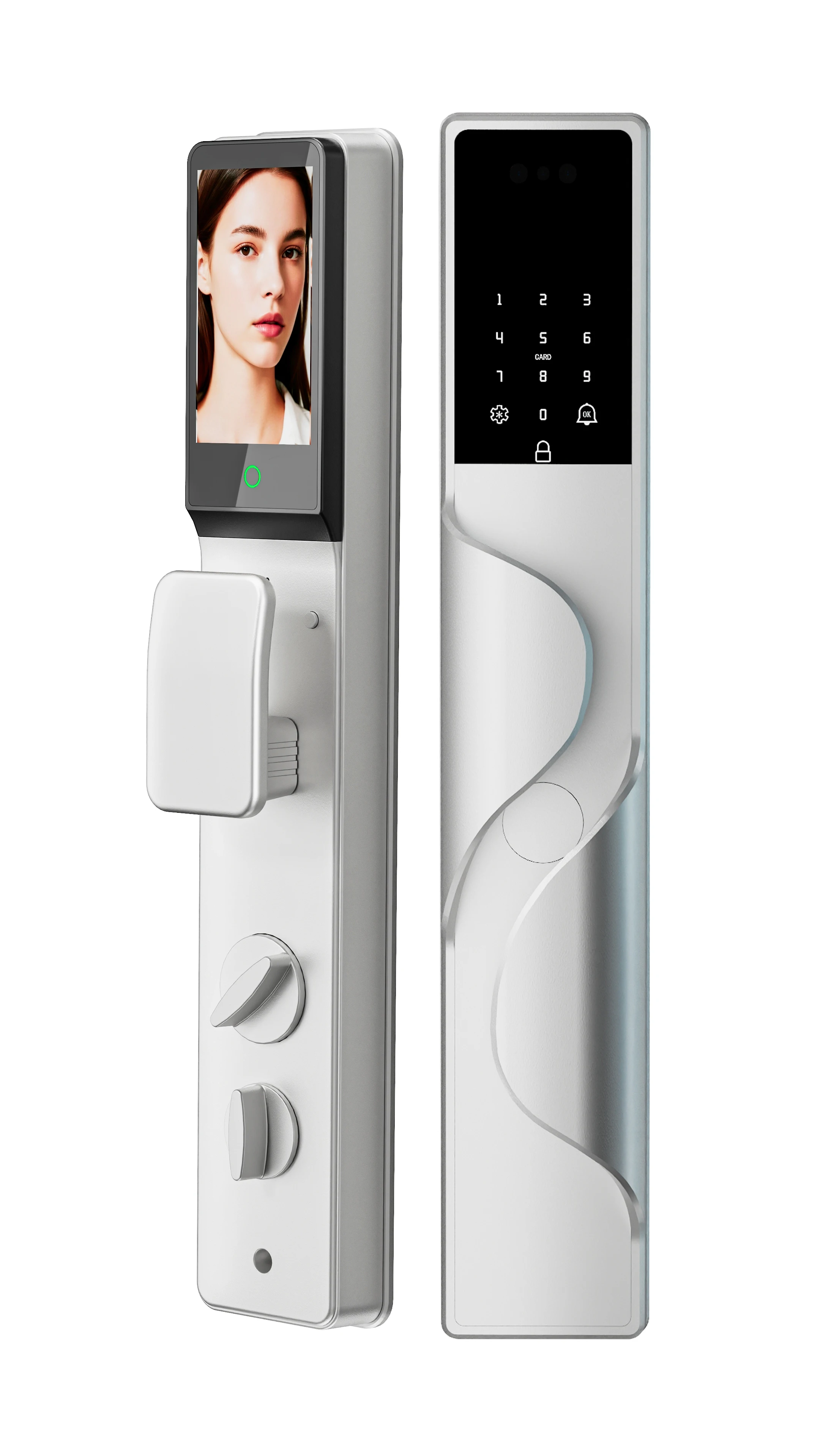 Waterproof Smart Lock Temporary Password APP Control Video Call 3D Face Recognition Suitable for Aluminum and Wooden Doors