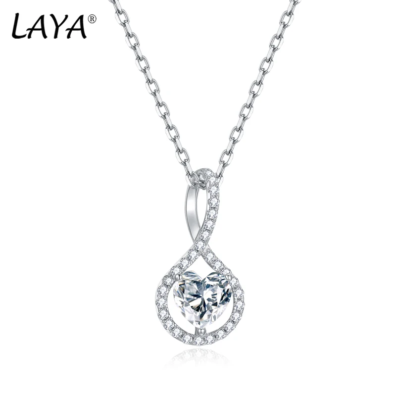 

LAYA 0.75 Carat D Color VVS1 Moissanite 925 Sterling Silver Heart Shining Pendant Necklace For Women Gift Elegant Fine Jewelry