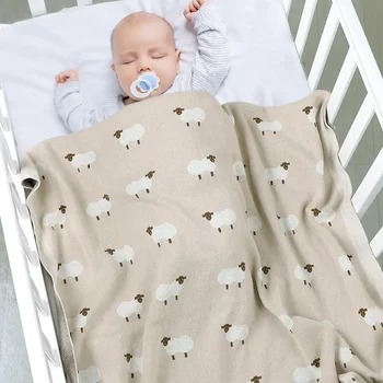 Printing Knit Blanket New 2023Autumn Winter Newborn Baby Quilt Boys Girls Hold Blanket