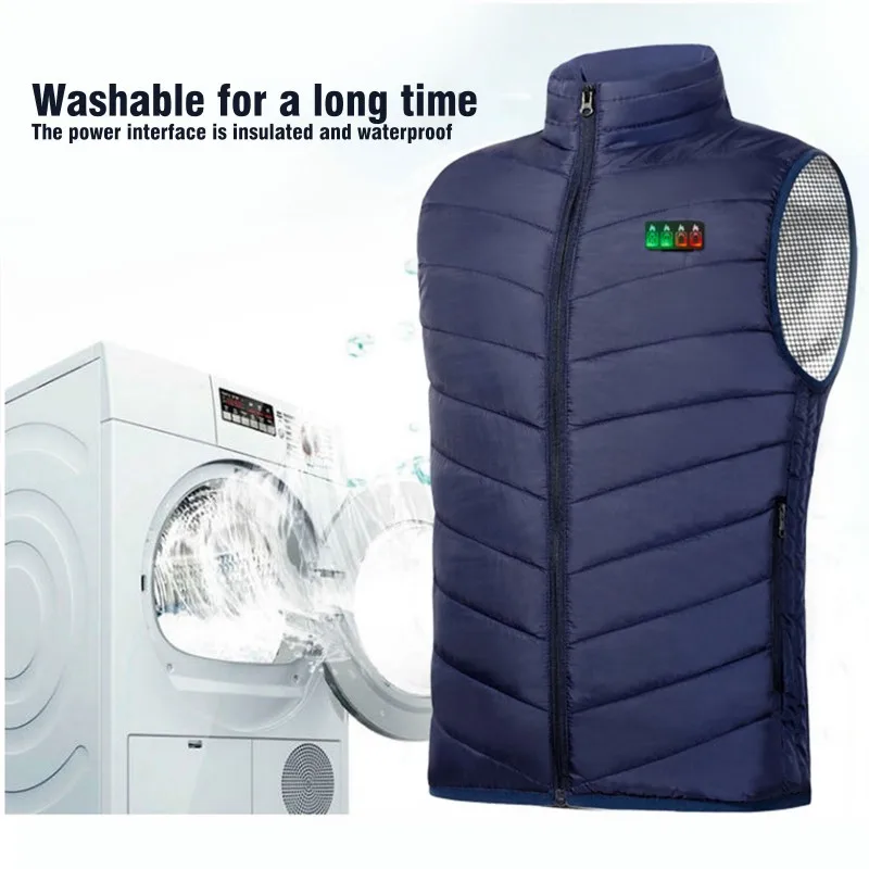 

Heated Vest Waterproof Heating Jacket 15 back neck shoulders waist both sides of abdom Zone Electric Vest Electric Vest Warm