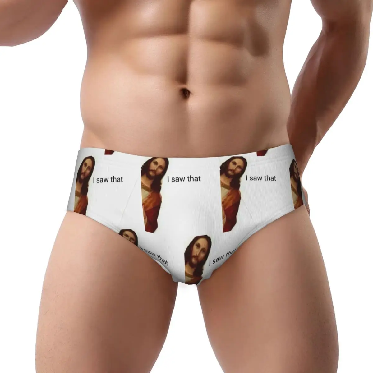 

Jesus Saw That Men Triangle Panties Comfortable Boxer Underpants Short Underwear for Homme Man Boyfriend Gifts