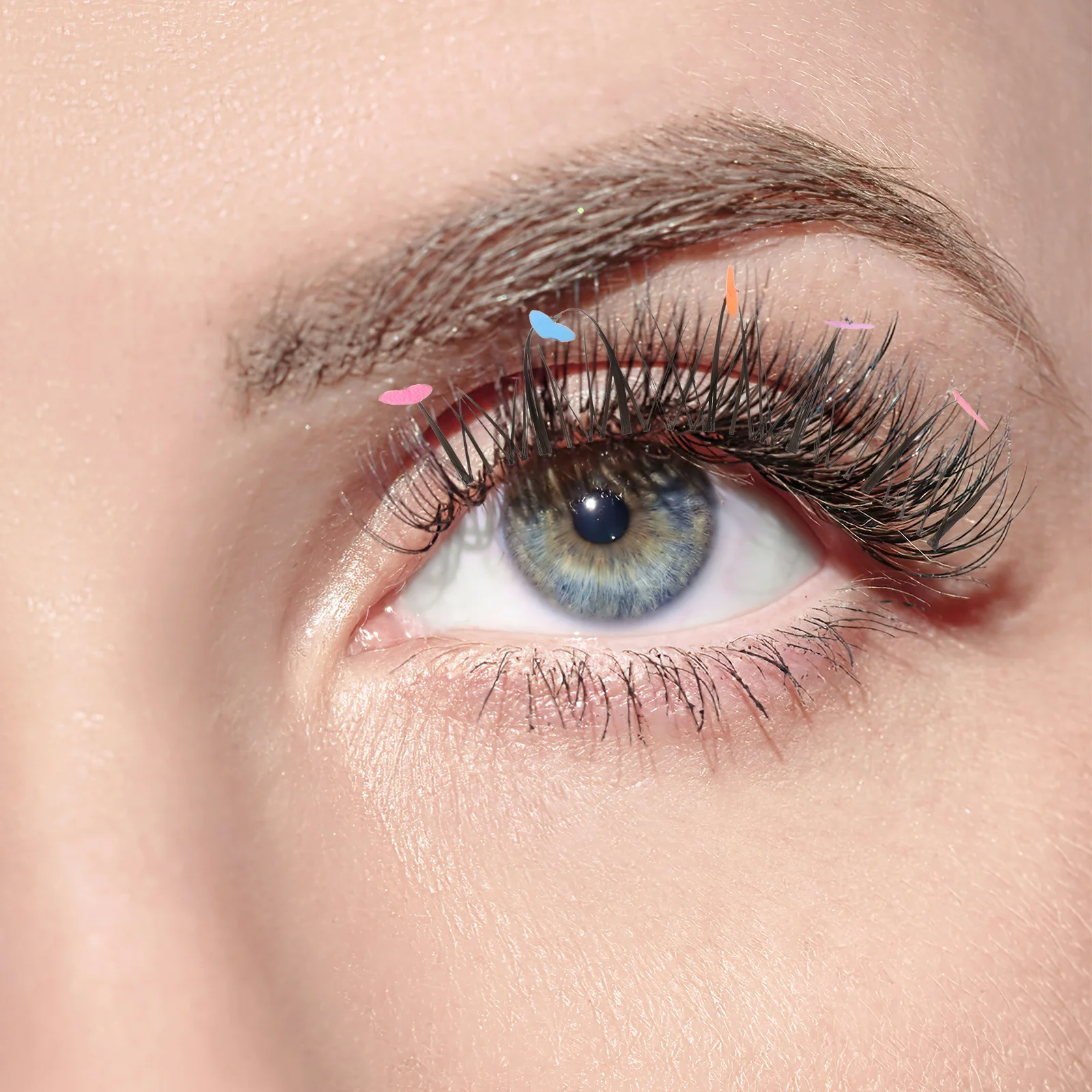 

1 Box Manga Style Colorful Heart False Eyelashes Easy Apply Natural Looking Fake Lashes for Parties Cosplay Fairy Festival Looks