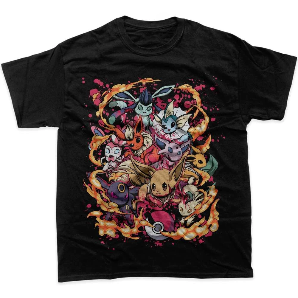 

Eevee Pokemon Graphic TShirt Anime Style Tee Shirt Men's 2026 Summer Fashion Street Casual Y2K Tops Streetwear Clothing