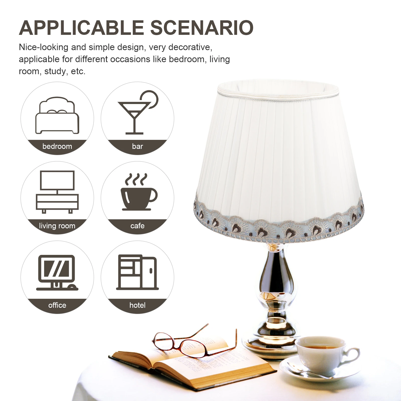 

Fabric Lampshade 30CM White E27 Base Cloth Cover for Floor Desk Lamp Small Shades Replacement Home Decor Lighting Accessories