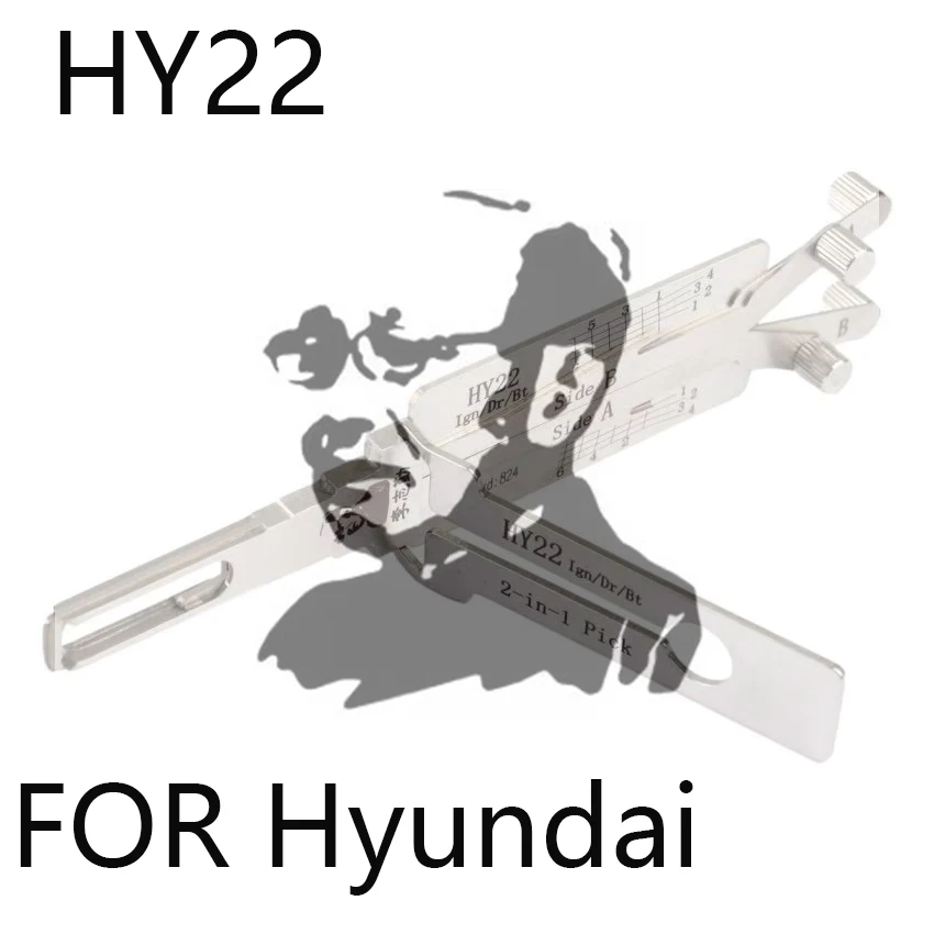 Lishi 2-In-1 Quad Lifter LOCKSMITH TOOL HY22 FOR Hyundai Azera 2006 - 2011/Elantra Touring 2011 - 2013 FOR Kia Borrego