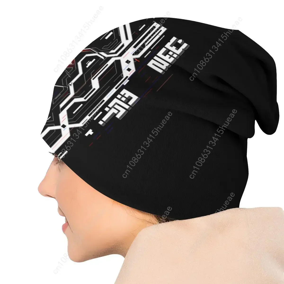 اليابانية طوكيو زهرة Techwear Skullies Beanies الشتاء مترهل قبعة صغيرة المستقبل التكنولوجيا ارتداء الرسم متماسكة بونيه قبعة للتزلج #5