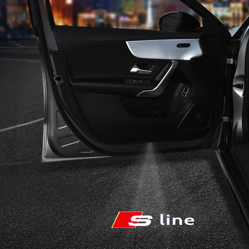 2PCS Led Car Door Welcome Lights For Audi Sline S3 S5 TT A4 B7 B8 B9 A3 8P 8V 8L A5 A6 C6 C5 C7 A1 Q3 Q7 Q5 Logo Projector Lamp view 5