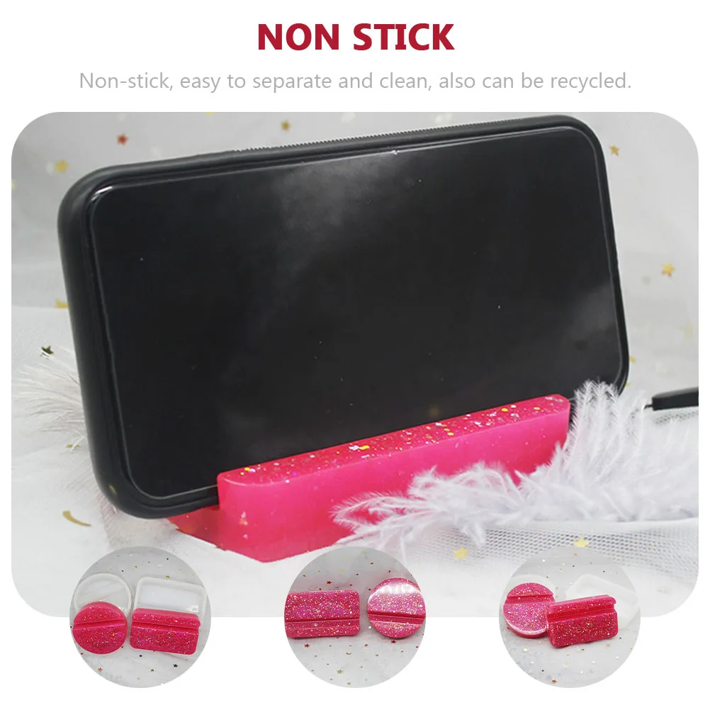 

2pcs Phone Stand Mold Silicone Diy Craft Mold For Epoxy Resin Keychain Making Non-Stick Easy Release Jewelry Making Molds