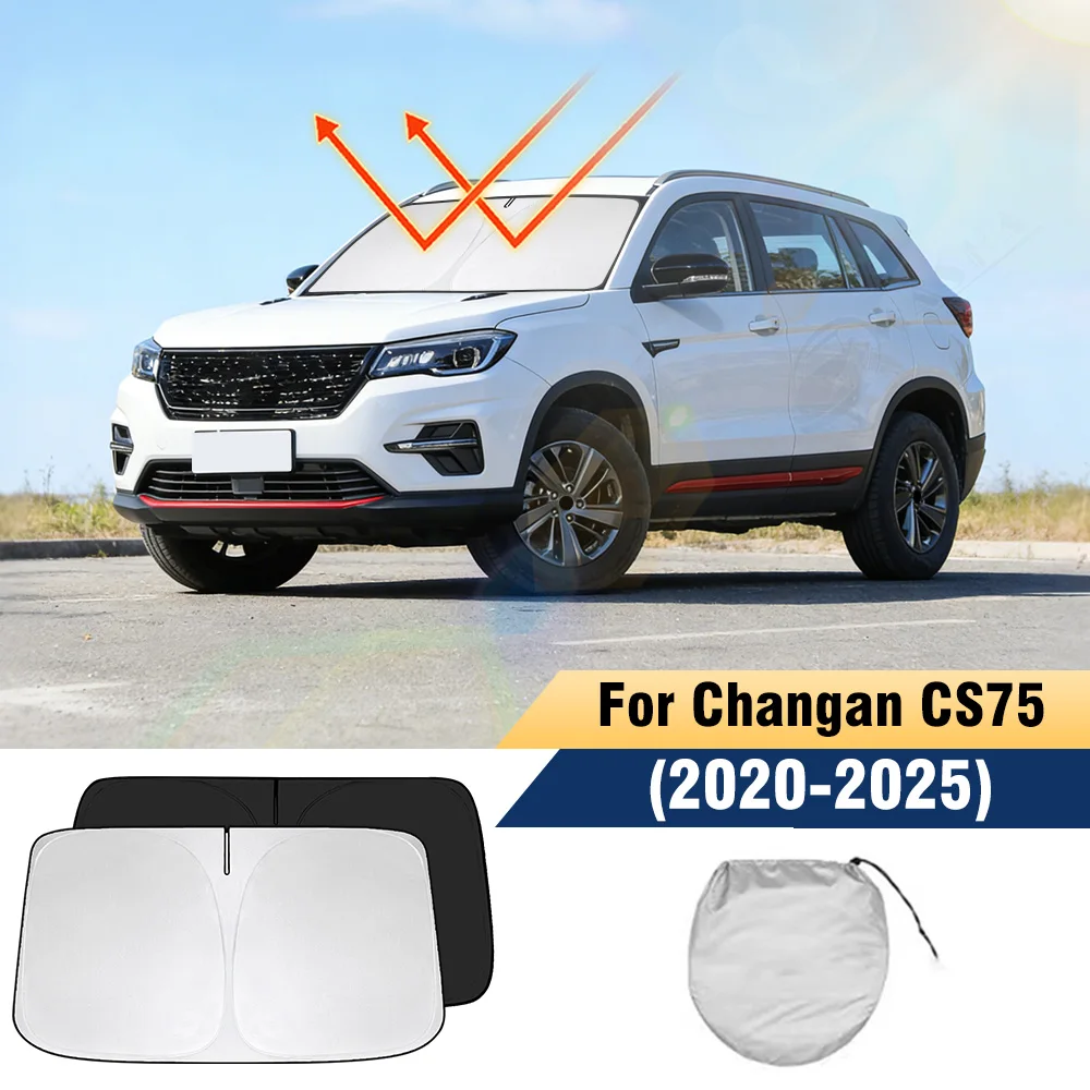 

For Changan CS75 Windshield Sun Shade 2020-2025 Foldable UV Protection Sun Visor Interior Window Sunshade for Sun Ray Blocking