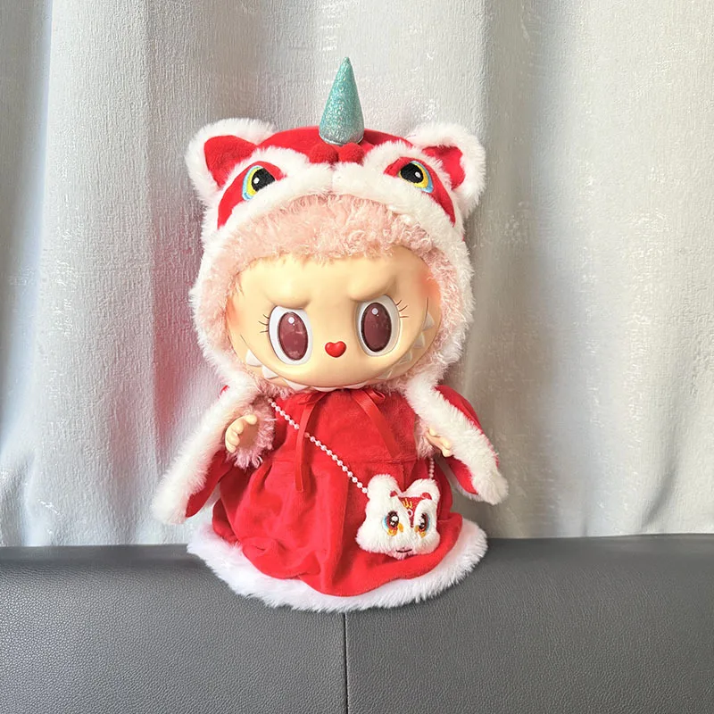 

38cm labubu doll clothes little lion spring cape skirt set labubu baby clothes are cute