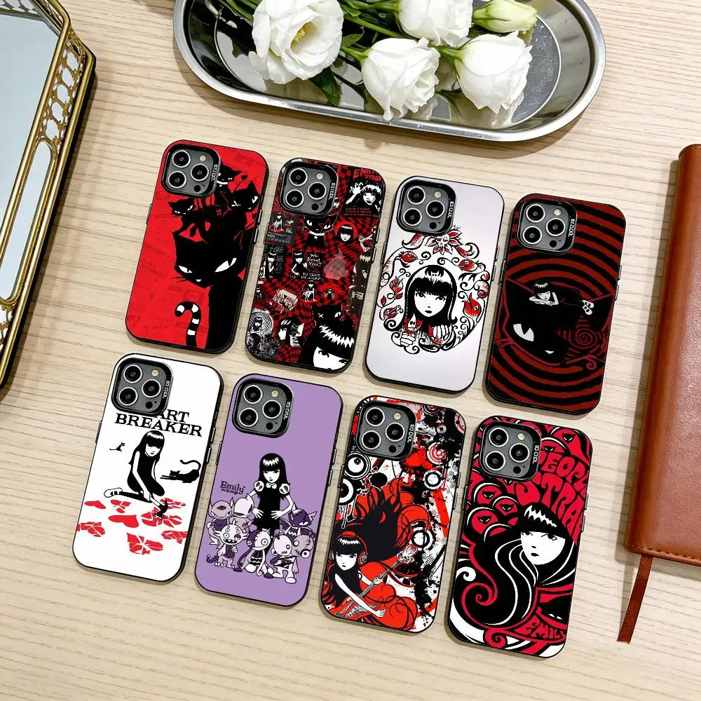 

Comics E-Emily The Strange Phone Case For iPhone17,16,15,14,13,12,11 Plus,Pro Max Black Candy silver phone case