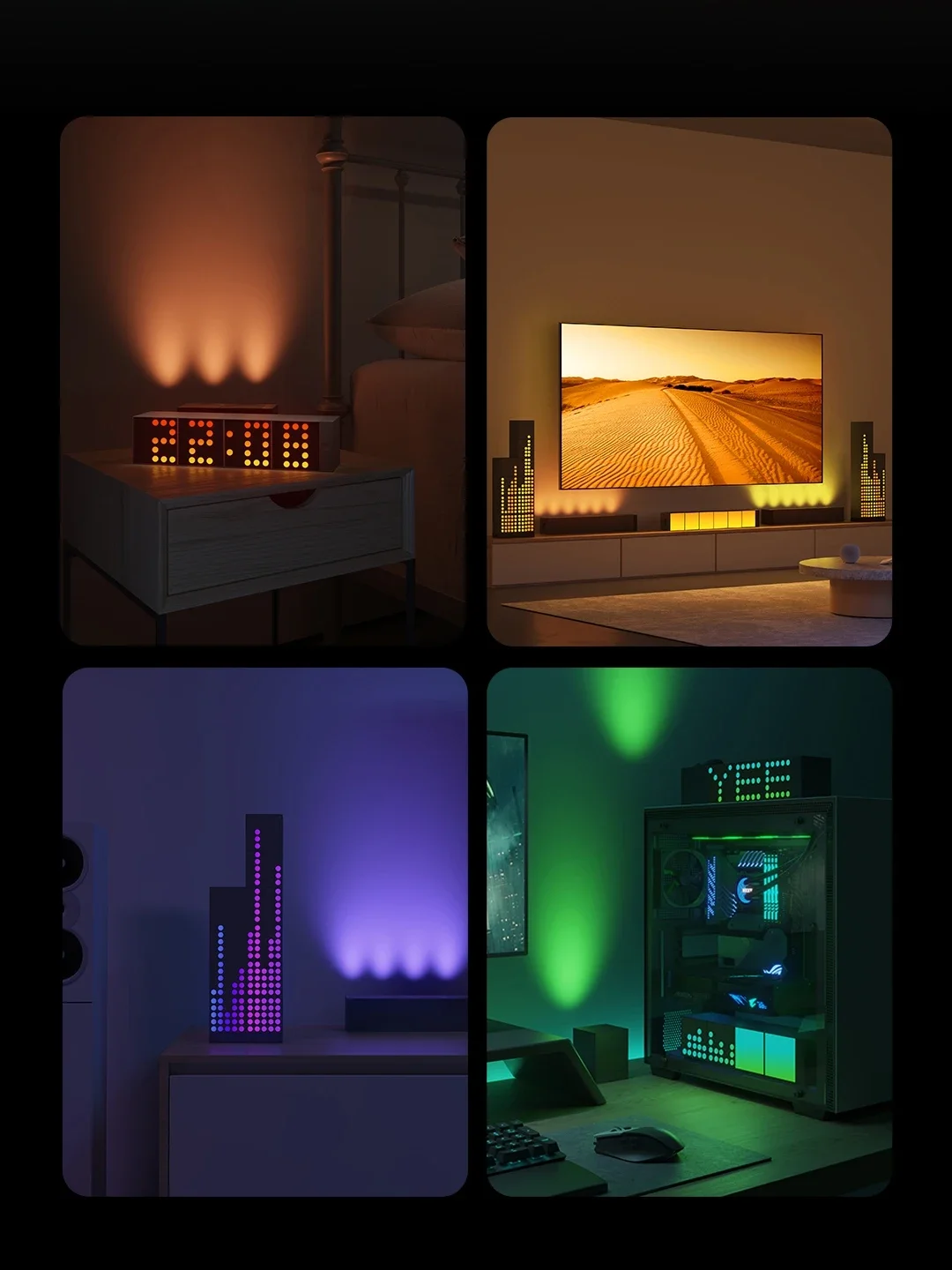 Intelligent Rhythm E-sports Rubik's Cube Dot Matrix Ambient Light RGB Symphony Boyfriend Gift Computer Desk