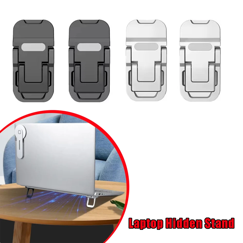 

2PCS Mini Foldable Laptop Stand Portable Computer Keyboard Riser with 2 Adjustable Angles Self Adhesive Invisible Notebook Stand