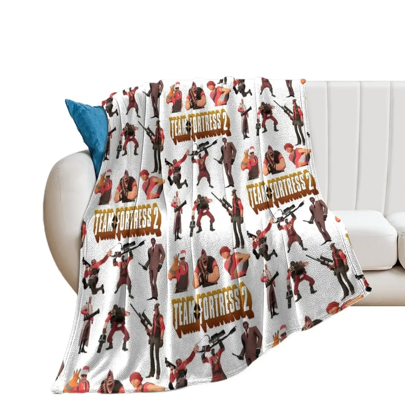 Team Fortress 2 - All Characters / Classes with TF2 Logo Throw Blanket Plaid sofa bed Decorative Throw Luxury Thicken Blankets