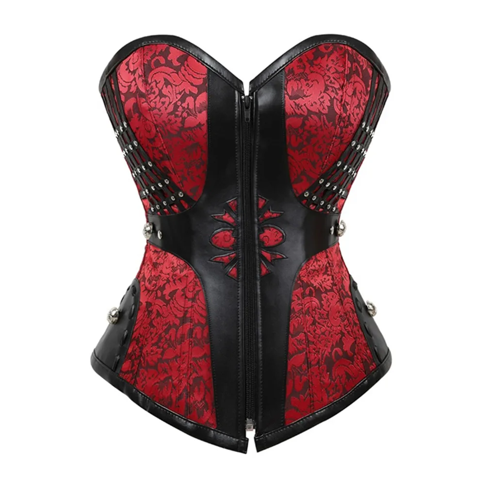 Steampunk Waist Trainer Gothic Overbust Corset Tops Vintage Leather Corsets Workout Shape Body Sexy Lingerie Slimming