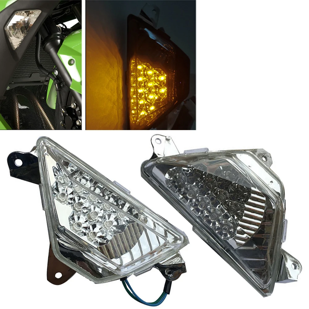 

Motorbike Front Turn Signal LED Lamp Flashing Indicator Light For Kawasaki ZX6R ZX-6R 2013-2020 2021 2022 2023 ZX 6R Accessories