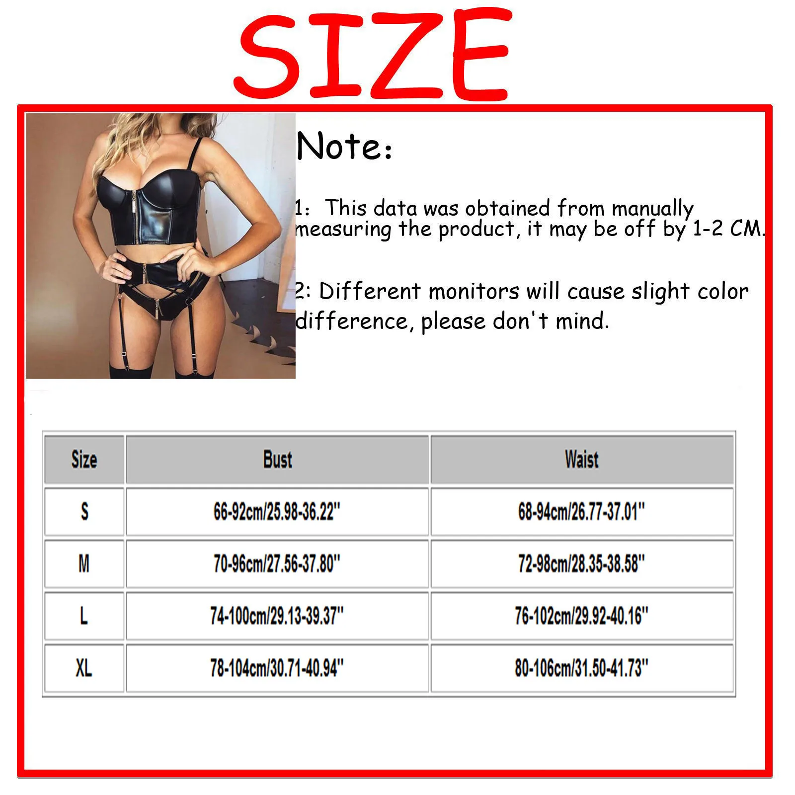 Ladies Sexy Lingerie Set Black Uniform Bra Panties Garters 3-Piece Set Sexy Lingerie For Women Leather Sexy Motorcycle Style