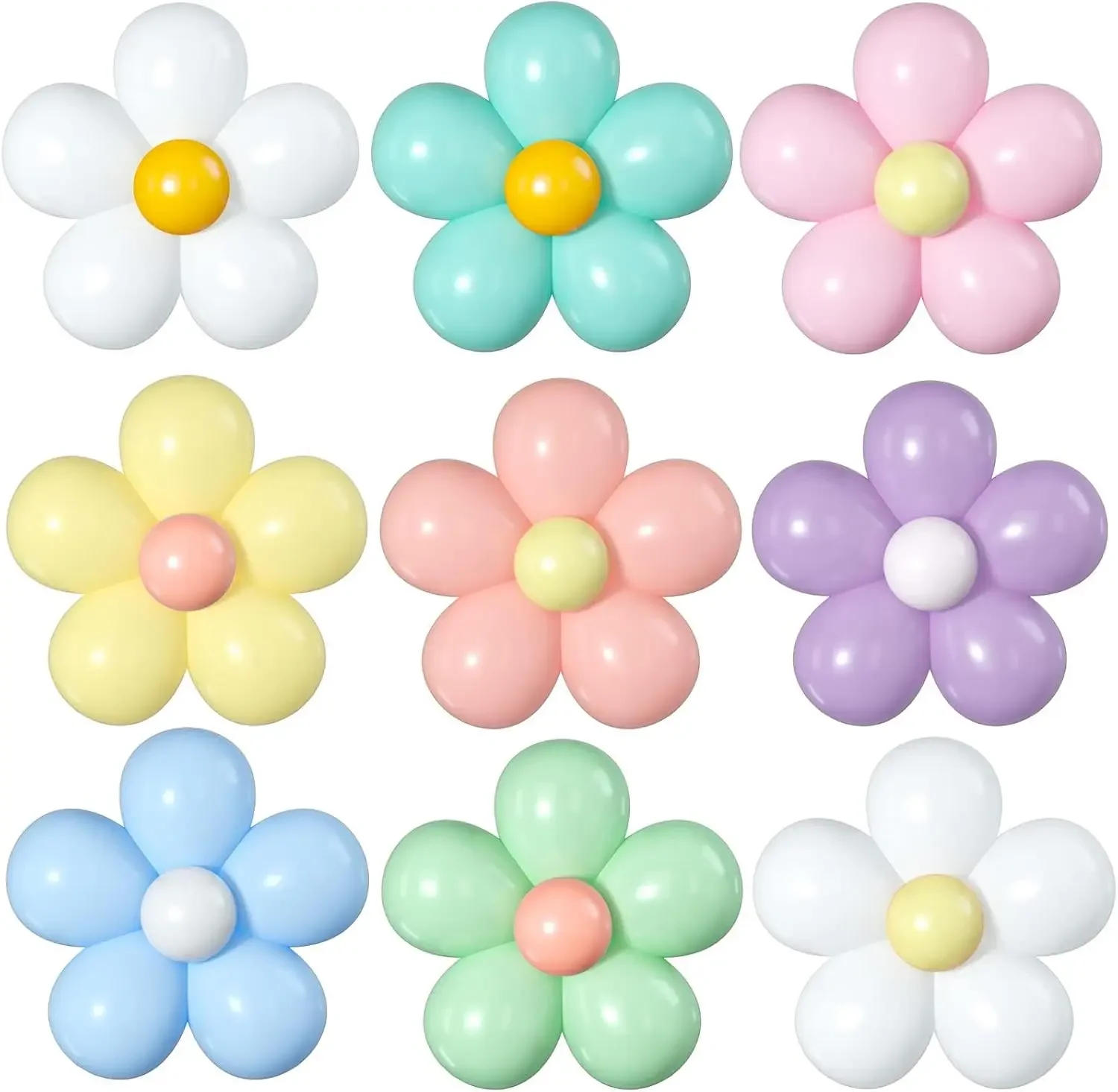 Balony z kwiatami stokrotek Zestaw do samodzielnego montażu Boho Balony z kwiatami stokrotek Dekoracje na przyjęcie urodzinowe dla niemowląt Urodziny Ślub Groovy Party Supply