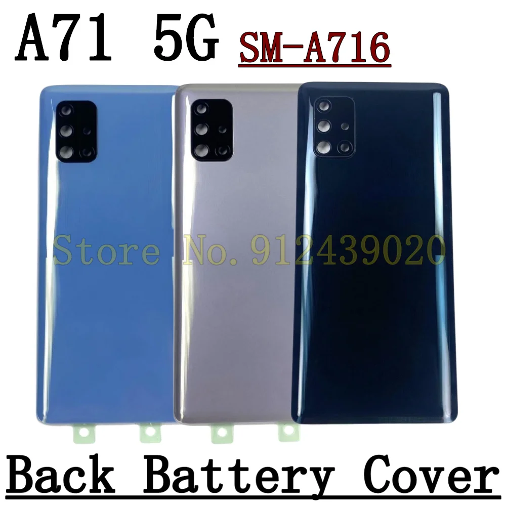 

For Samsung Galaxy A71 5G A716 Phone Housing Case Battery Back Cover Rear Door Cover Panel Chassis Lid+Camera Lens