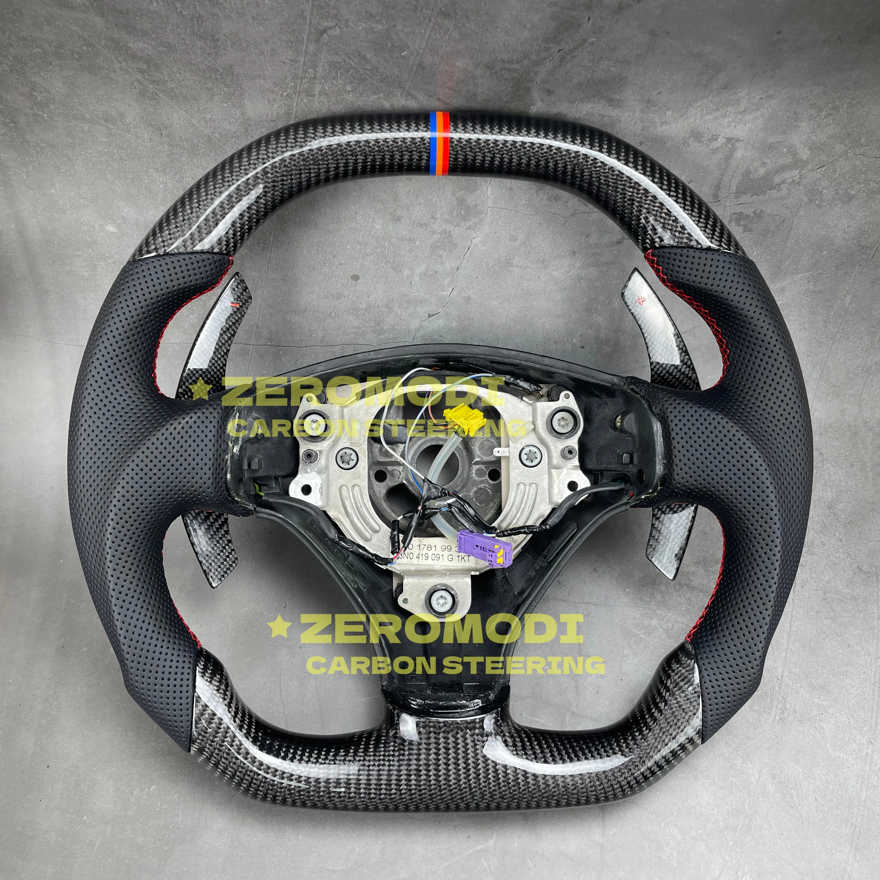 For Audi TT Mk1 8N 1998-2006 DSG Paddle Carbon Fiber Leather Sport  Steering Wheel