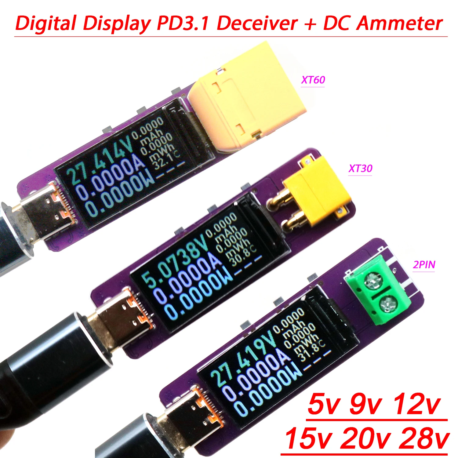 �y�Z�[�����z�f�W�^���f�B�X�v���C PD3.1 TYPE-C PD�f�R�C DC�d���v �p���[���[�^�[ �d���g���K�[ 5V 12V 15V 20V 28V XT30 XT60 EPR PD3.0�}���[�d��