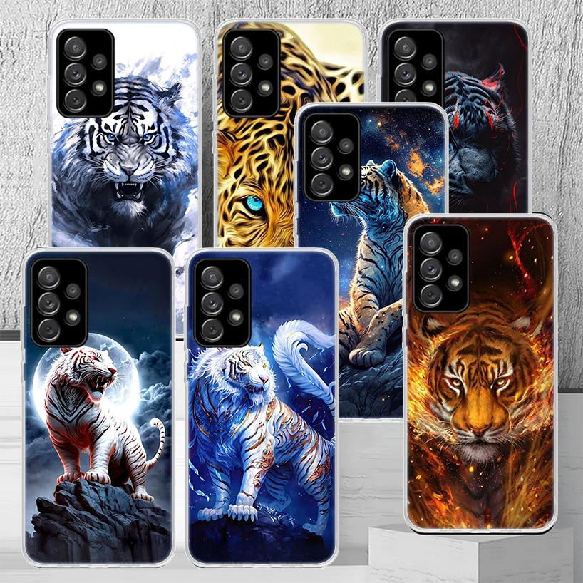 Ferocious Tiger Animal Phone Case Cover For Samsung Galaxy A55 A54 A52 A53 A15 A14 A12 A13 A25 A24 A22 A23 A35 A34 A32 A33 A04S 