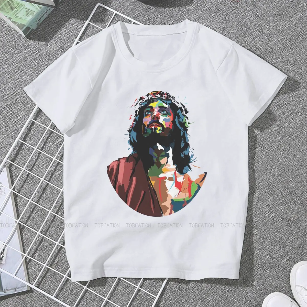 Colorful Face Special TShirt for Girl Jesus Christ Nativity Top Quality Hip Hop Gift Clothes  T Shirt Hot Sale