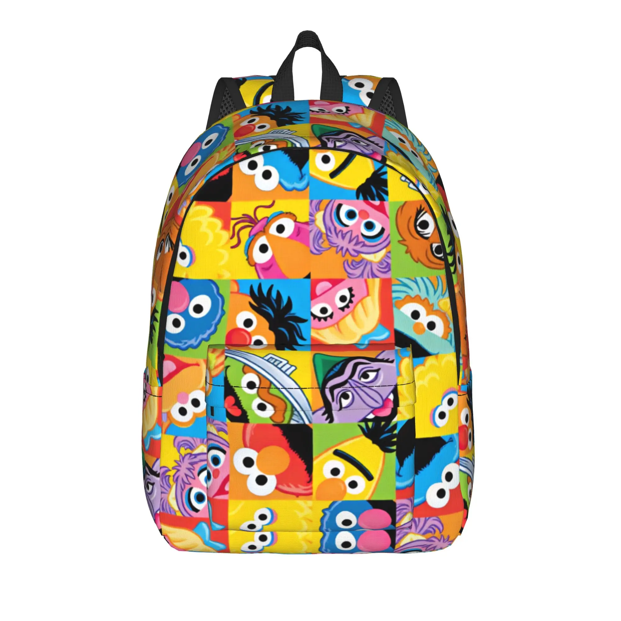 Sesames Streets Backpack for Men Women Teenage Student Hiking Travel Daypack Happy Birthday College Shoulder Bag Outdoor