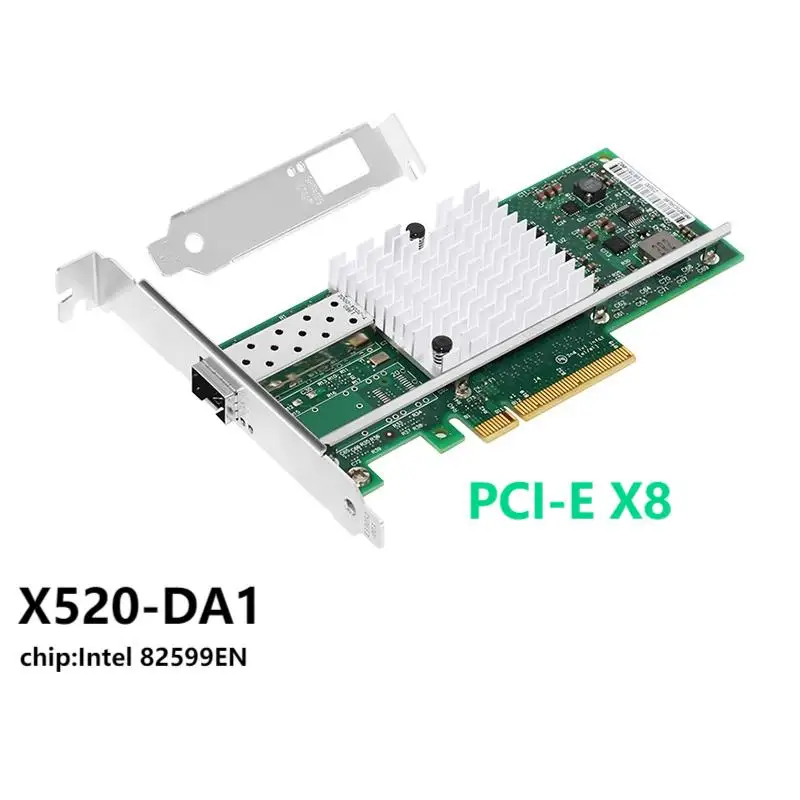 10Gb PCI-E NIC Intel X520-DA1, with Intel 82599EN Chip,10GbE PCI Express 2.0 X8 Ethernet Adapter Support Windows/Linux/VMware