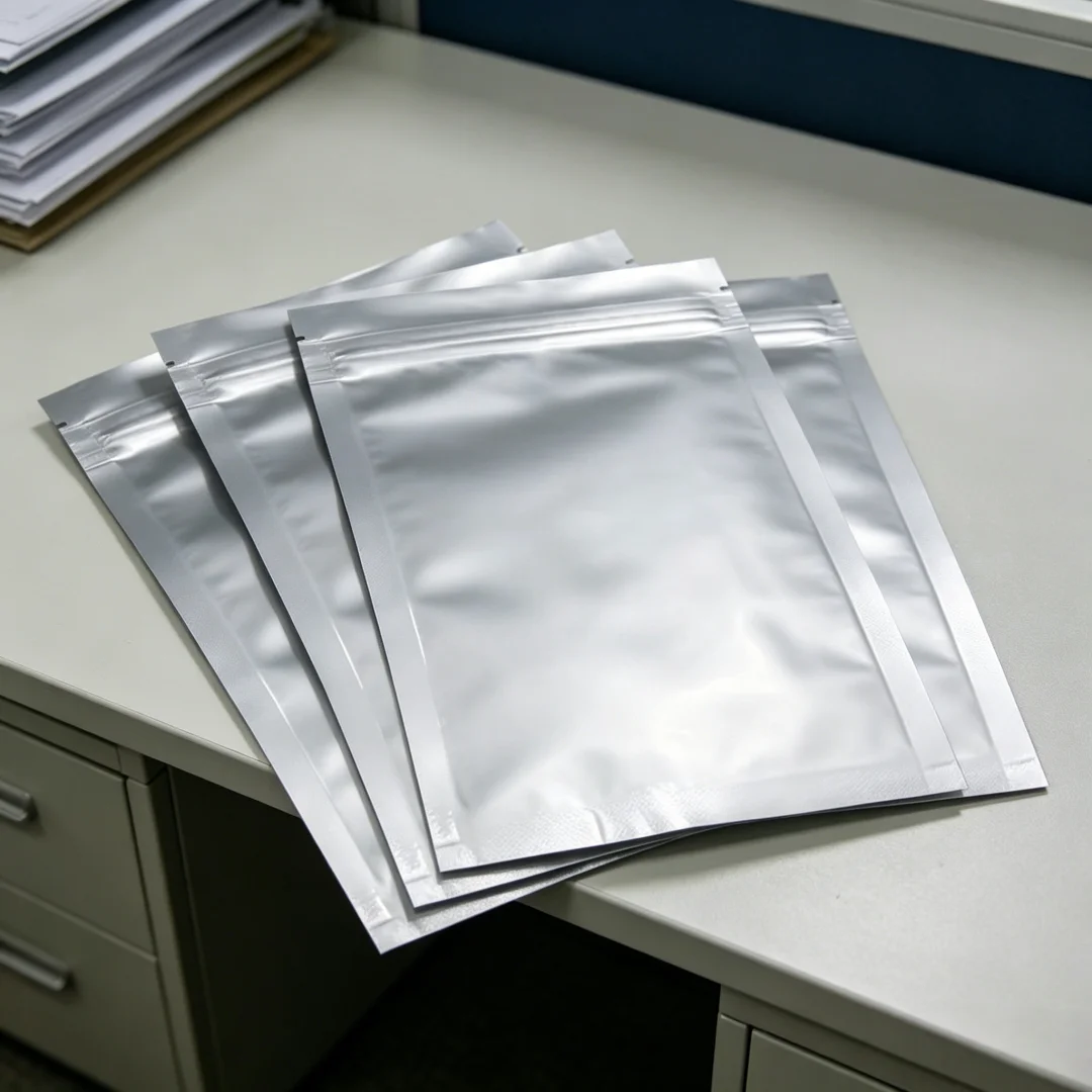 100Pcs Pure Mylar Foil Bags Zip Lock Self-Seal Tear Notch Reclosable Reusable Silver Food Storage Pouches for Coffee Beans