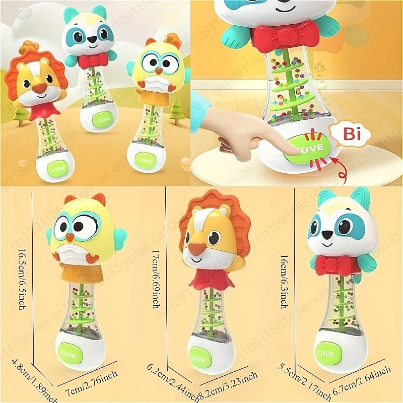 Sonajeros para bebé, coctelera sensorial de mano, juguetes para la dentición para bebés, juguetes sensoriales de animales para 0 a 12 meses, juguetes para recién nacidos, regalos