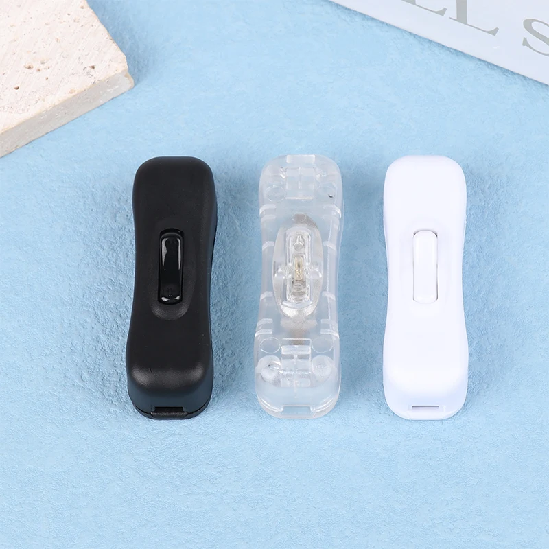 1pc AC Power Cable Switch Connector 304 Line Button Switch On Off White Black Transparent 220V Led Light Bulb Lamp Control Gear