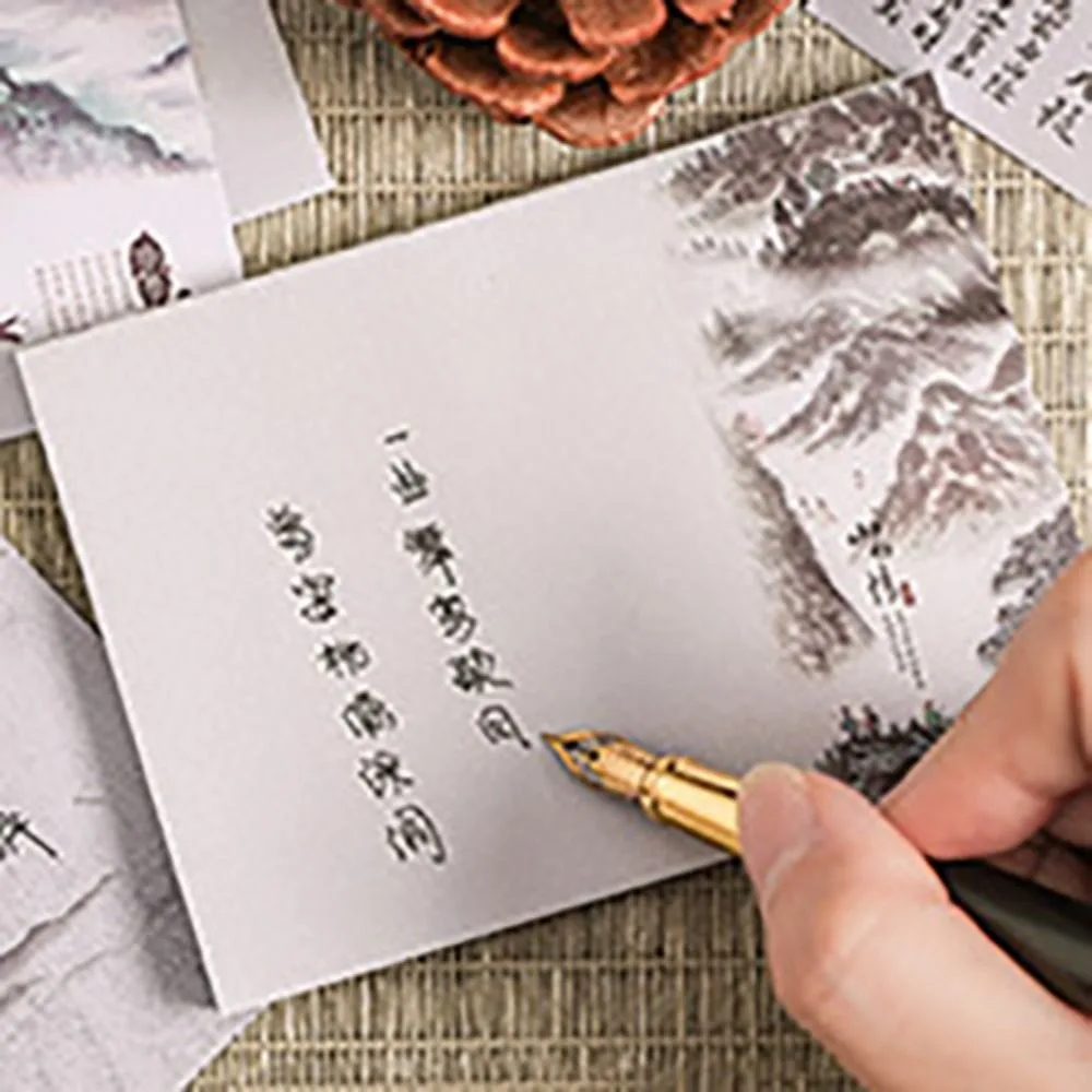 Retro 180Sheets Chinese Style Note Paper Flower Landscape Memo Reminder Paper Handheld Stationery Writing Notepad School